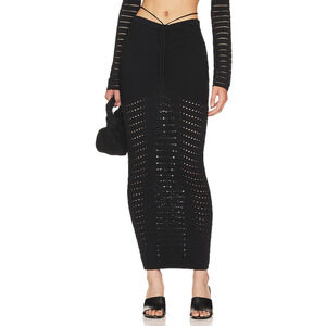 Nbd 'Kai' Black Knit Midi Skirt Size S